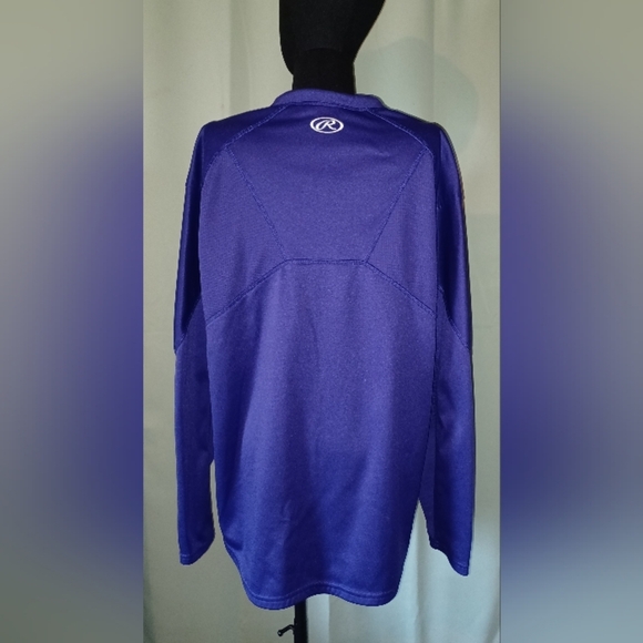 A Puyallup Vikings Baseball Purple Rawlings Fleece Pullover Shirt - Picture 3 of 9